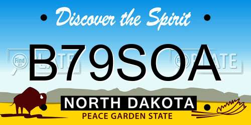 B79SOA North Dakota License Plate