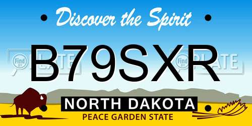 B79SXR North Dakota License Plate