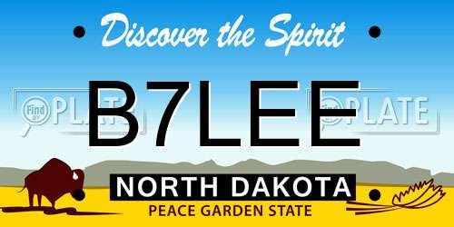 B7LEE North Dakota License Plate