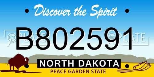 B802591 North Dakota License Plate