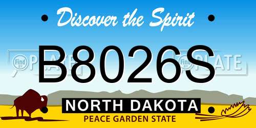 B8026S North Dakota License Plate