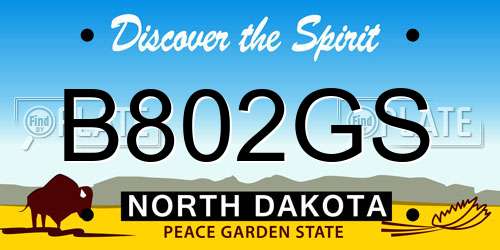 B802GS North Dakota License Plate