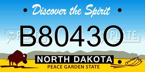 B8043O North Dakota License Plate