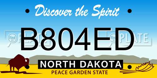 B804ED North Dakota License Plate