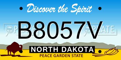 B8057V North Dakota License Plate