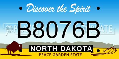 B8076B North Dakota License Plate