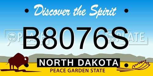 B8076S North Dakota License Plate