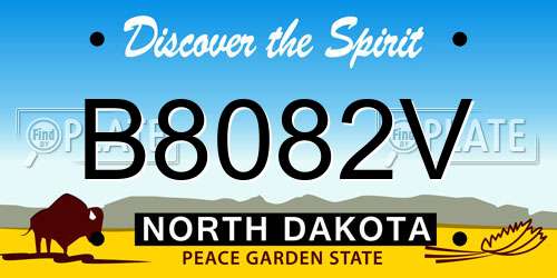 B8082V North Dakota License Plate