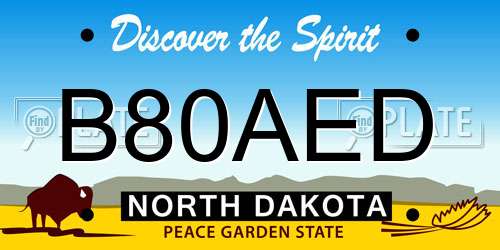 B80AED North Dakota License Plate