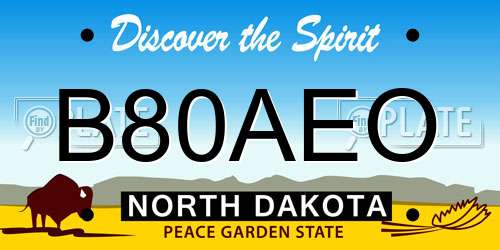 B80AEO North Dakota License Plate