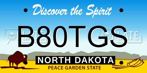 B80TGS North Dakota License Plate