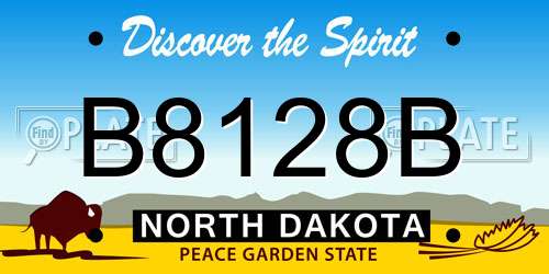 B8128B North Dakota License Plate