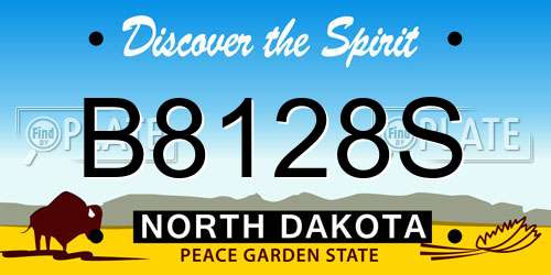 B8128S North Dakota License Plate