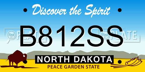 B812SS North Dakota License Plate