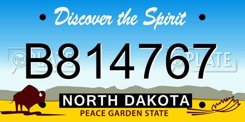 B814767 North Dakota License Plate