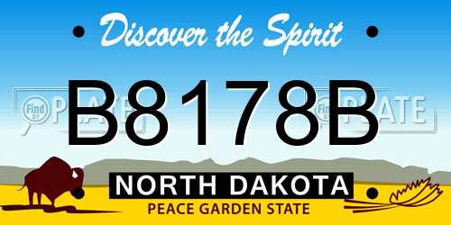 B8178B North Dakota License Plate