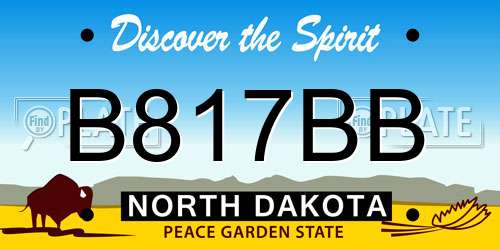 B817BB North Dakota License Plate
