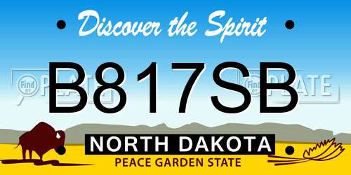 B817SB North Dakota License Plate