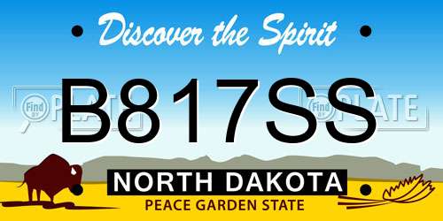 B817SS North Dakota License Plate