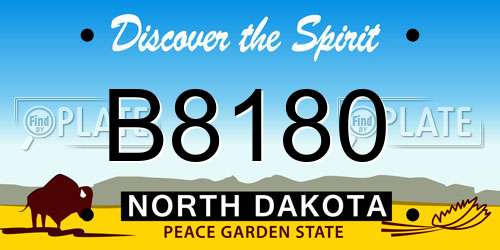 B8180 North Dakota License Plate