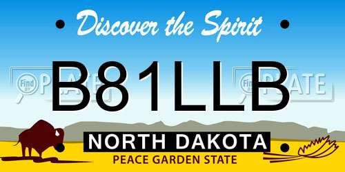 B81LLB North Dakota License Plate