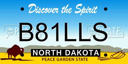 B81LLS North Dakota License Plate