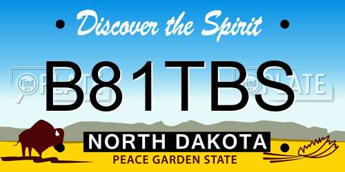 B81TBS North Dakota License Plate