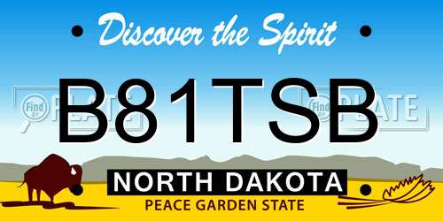 B81TSB North Dakota License Plate