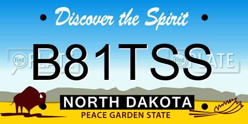 B81TSS North Dakota License Plate