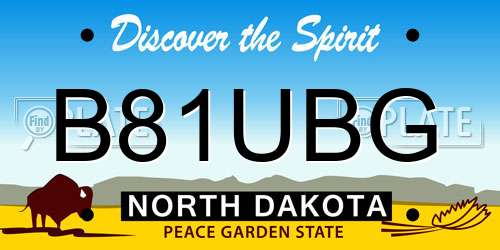 B81UBG North Dakota License Plate