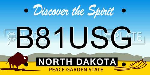 B81USG North Dakota License Plate