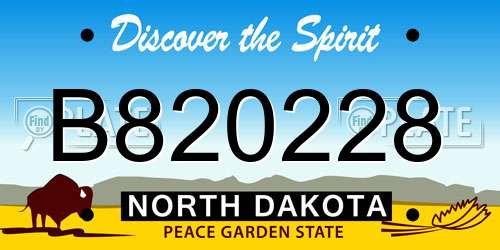 B820228 North Dakota License Plate