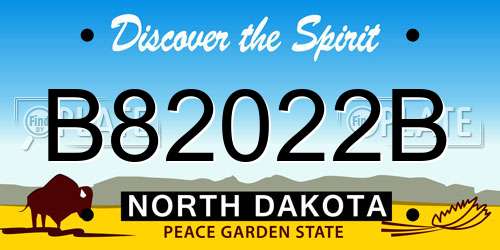 B82022B North Dakota License Plate