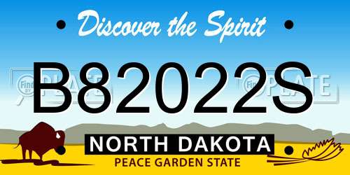 B82022S North Dakota License Plate