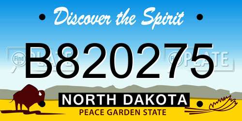 B820275 North Dakota License Plate