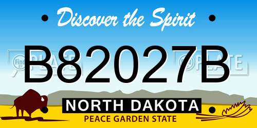 B82027B North Dakota License Plate