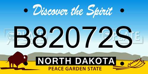 B82072S North Dakota License Plate
