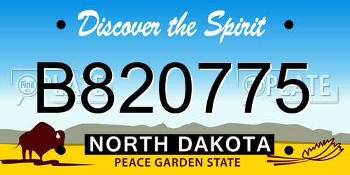 B820775 North Dakota License Plate