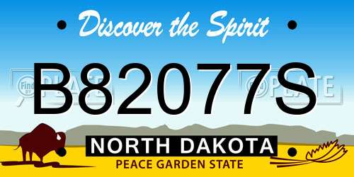 B82077S North Dakota License Plate