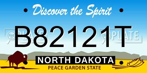 B82121T North Dakota License Plate