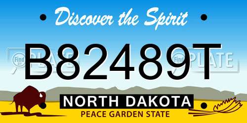 B82489T North Dakota License Plate