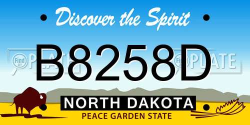 B8258D North Dakota License Plate