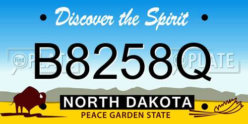 B8258Q North Dakota License Plate