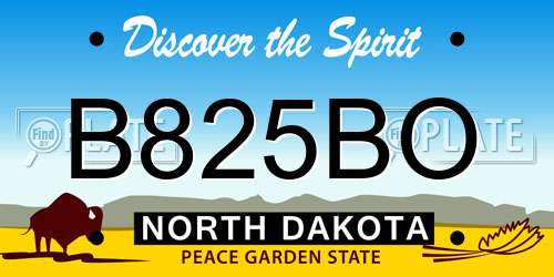 B825BO North Dakota License Plate