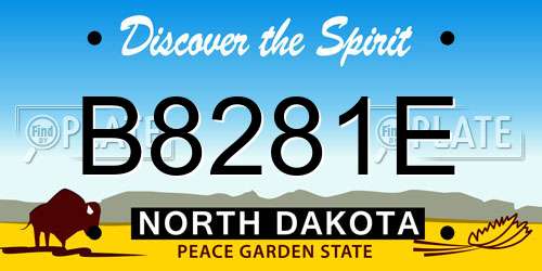 B8281E North Dakota License Plate