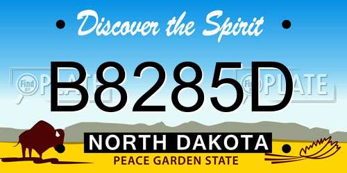B8285D North Dakota License Plate