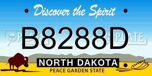 B8288D North Dakota License Plate
