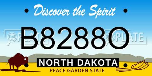 B8288O North Dakota License Plate