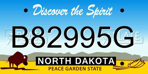 B82995G North Dakota License Plate