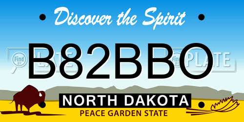 B82BBO North Dakota License Plate